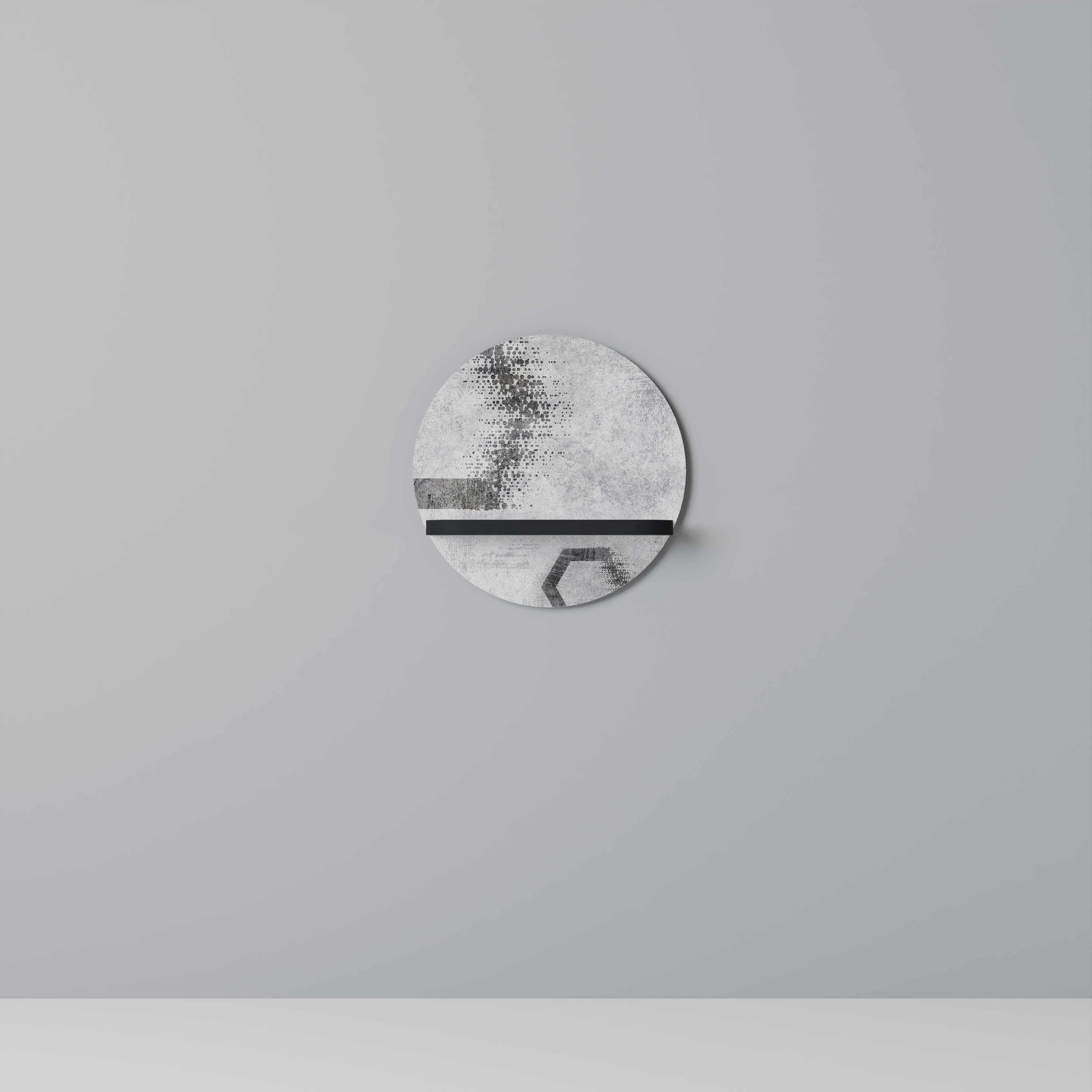 HEXAGONAL FIGURES Prateleira Redonda Decorativa em Acabamento Preto