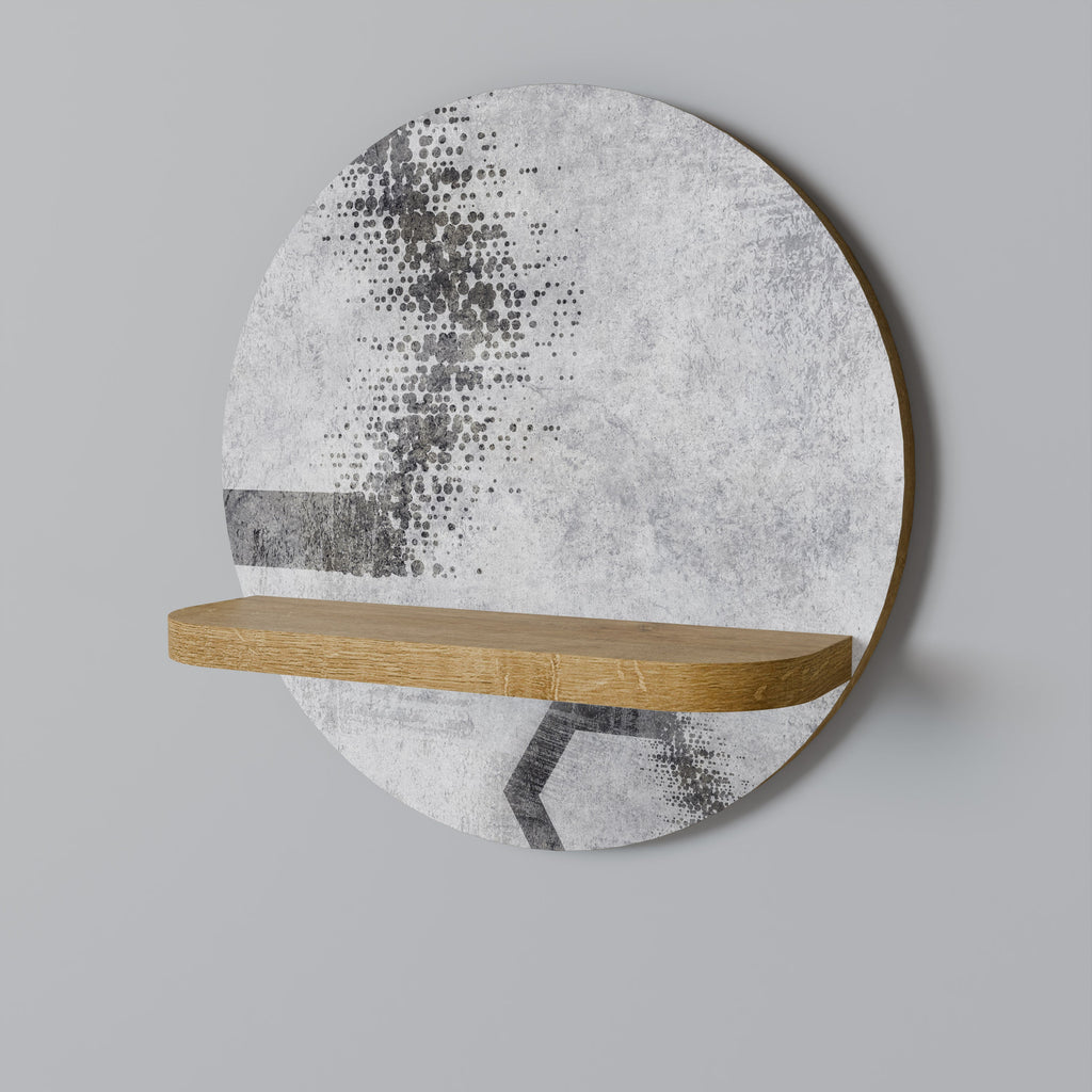 HEXAGONAL FIGURES Prateleira Redonda Decorativa em Efeito Carvalho