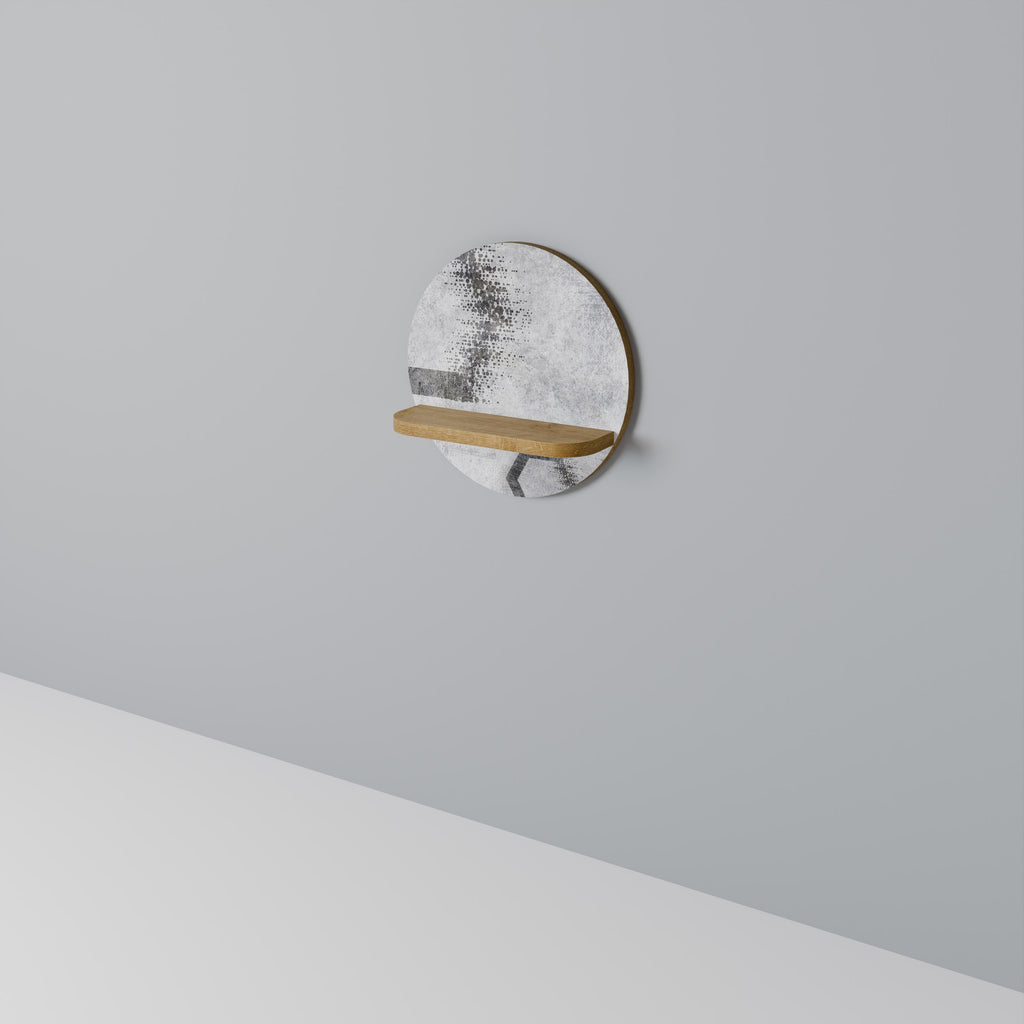 HEXAGONAL FIGURES Prateleira Redonda Decorativa em Efeito Carvalho