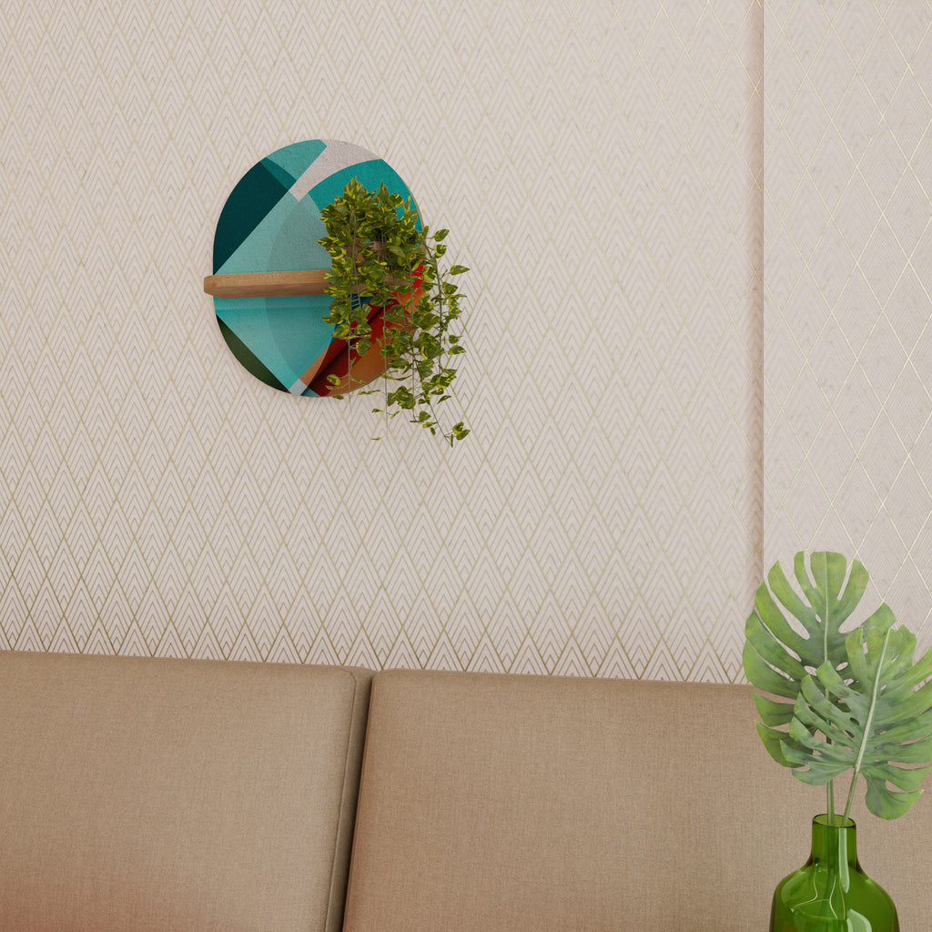 CIRCULAR RHAPSODY Prateleira Oval Decorativa em Efeito Carvalho