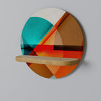 CIRCULAR RHAPSODY Prateleira Redonda Decorativa em Efeito Carvalho