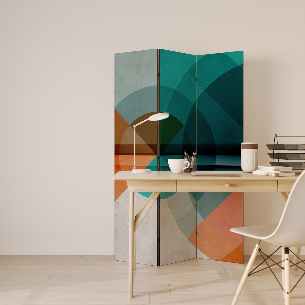 CIRCULAR RHAPSODY Biombo Decorativo de 3 Painéis