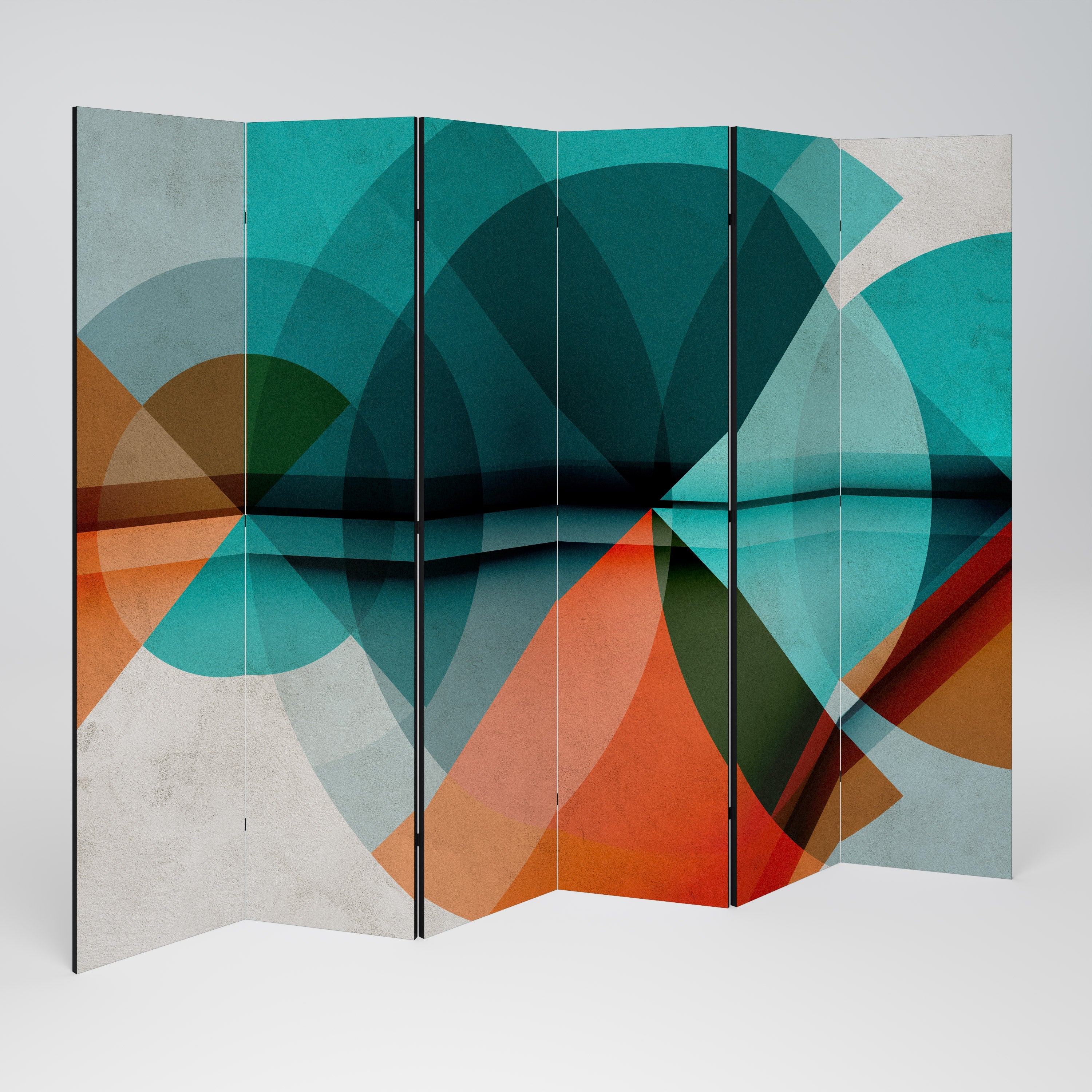 CIRCULAR RHAPSODY Biombo Decorativo de 6 Painéis