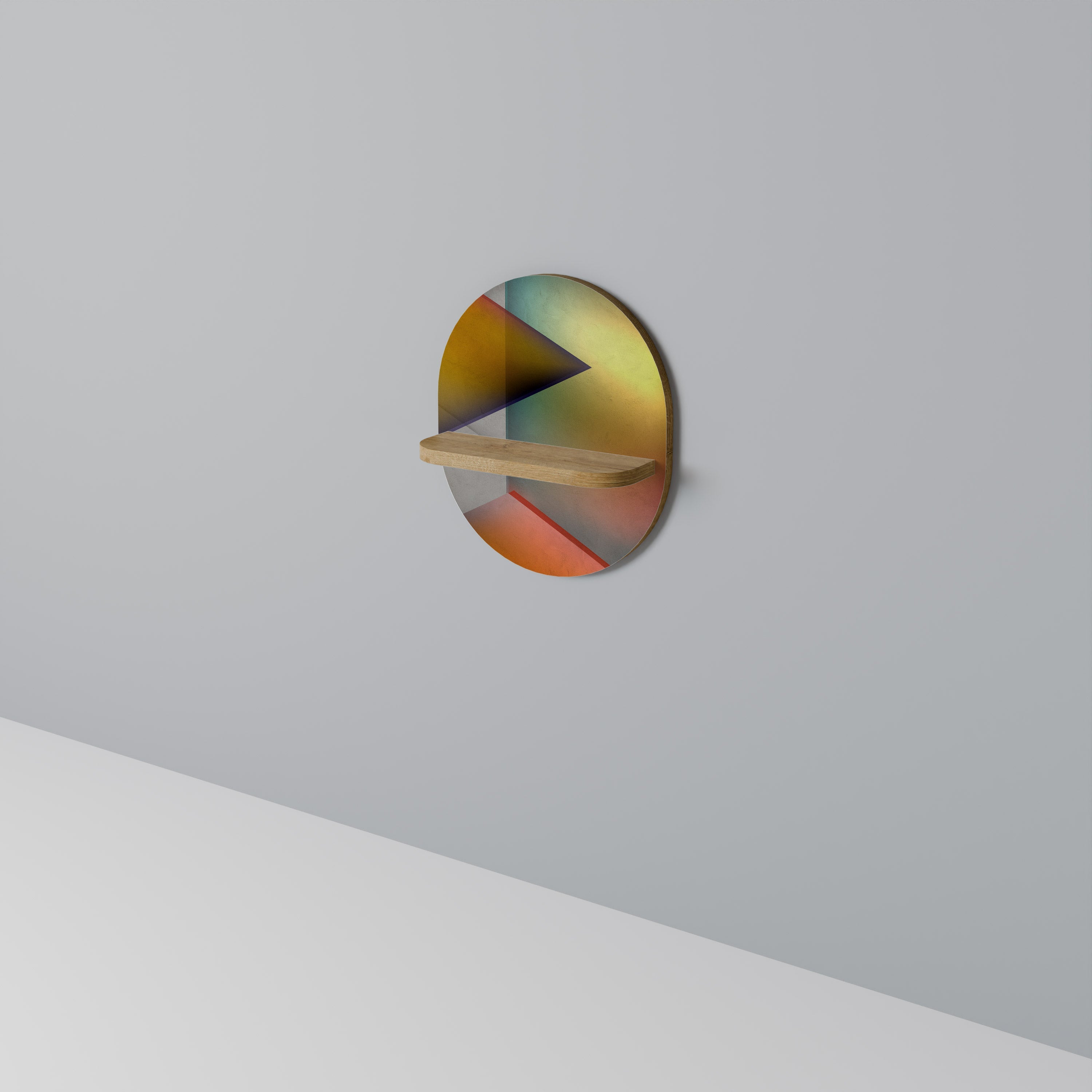 PIERCING SHARPNESS Prateleira Oval Decorativa em Efeito Carvalho