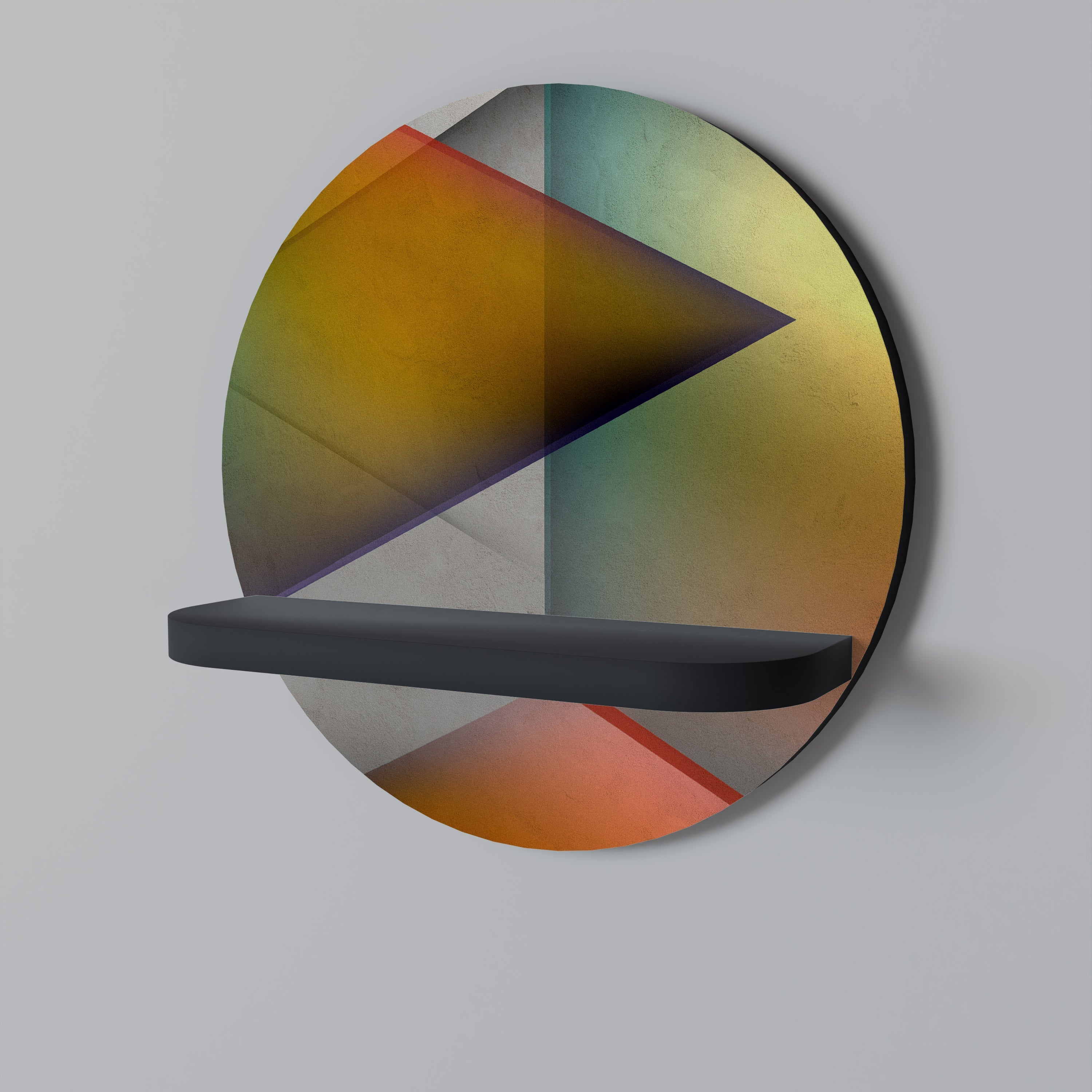 PIERCING SHARPNESS Prateleira Redonda Decorativa em Acabamento Preto