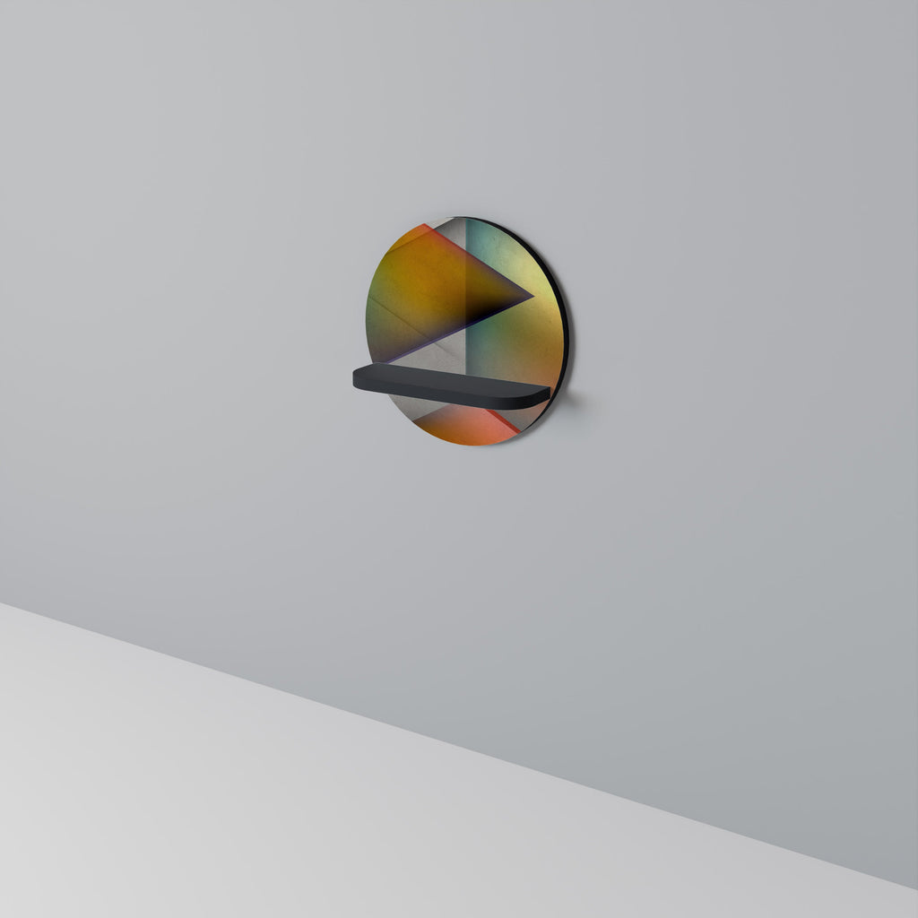 PIERCING SHARPNESS Prateleira Redonda Decorativa em Acabamento Preto