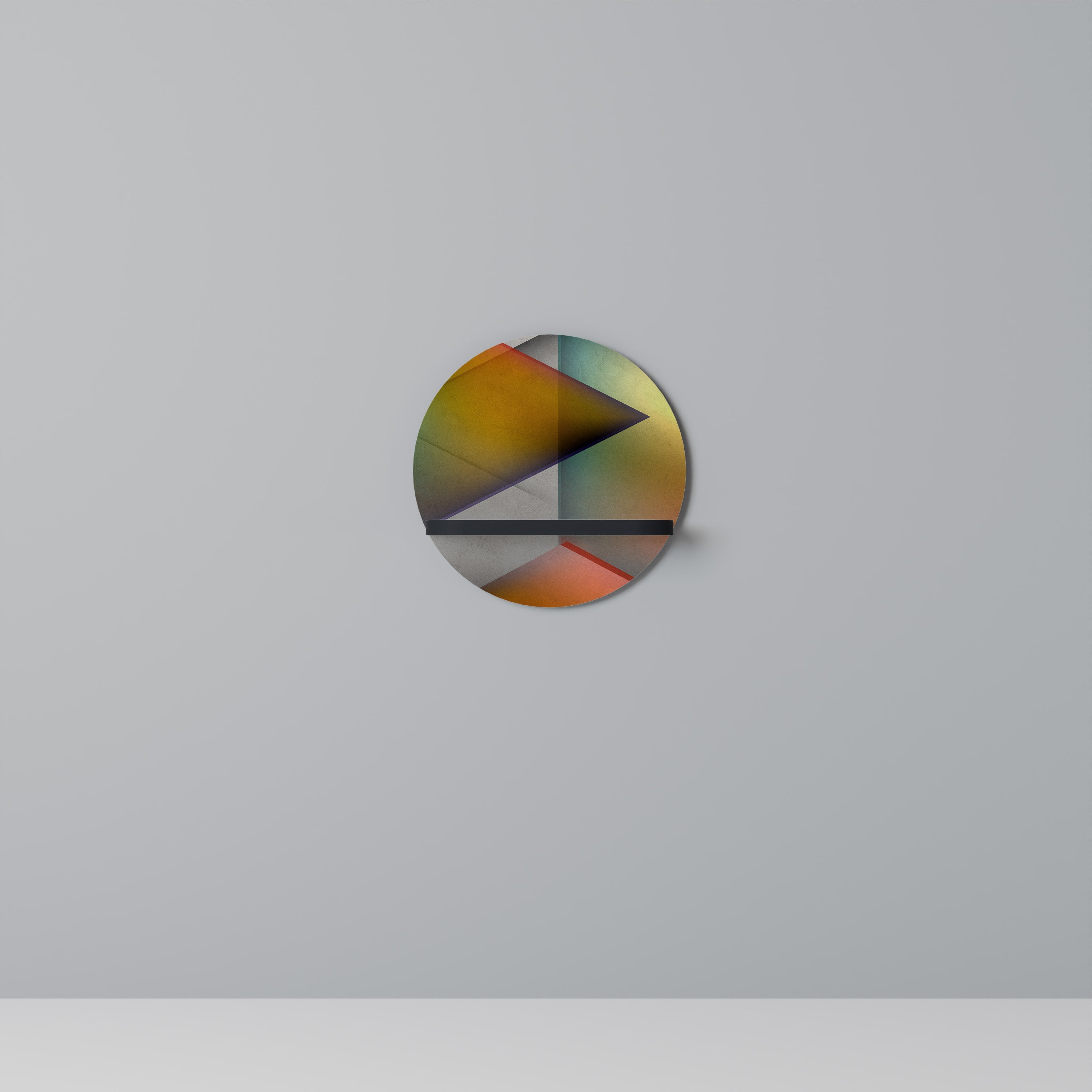 PIERCING SHARPNESS Prateleira Redonda Decorativa em Acabamento Preto