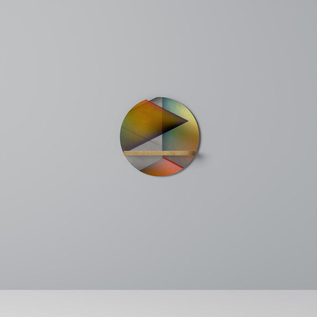 PIERCING SHARPNESS Prateleira Redonda Decorativa em Efeito Carvalho