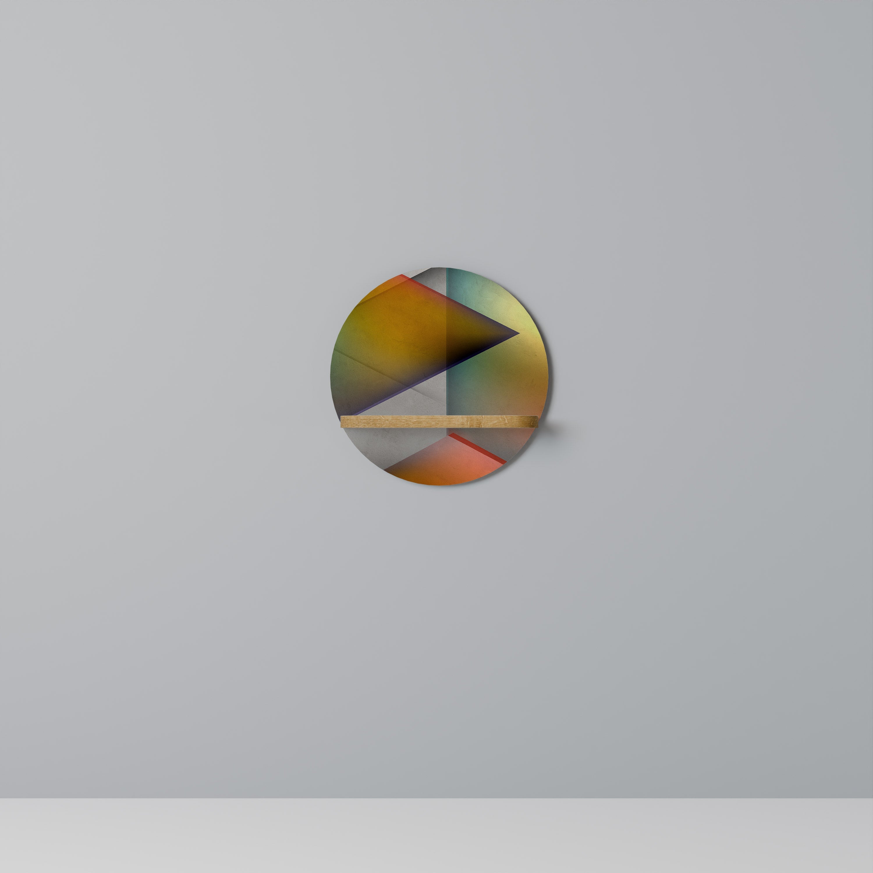 PIERCING SHARPNESS Prateleira Redonda Decorativa em Efeito Carvalho