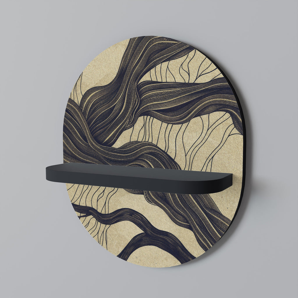 UNIFIED FRAGMENTS Prateleira Oval Decorativa em Acabamento Preto