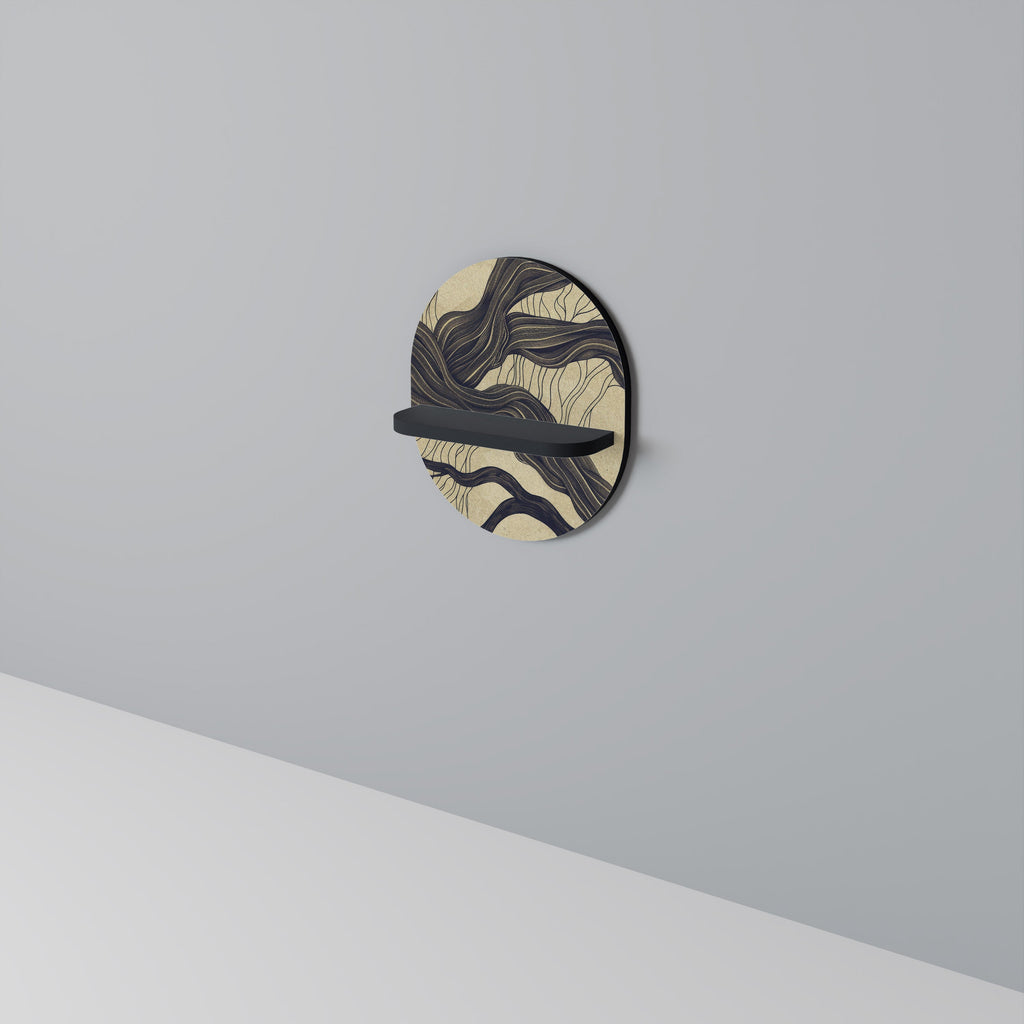 UNIFIED FRAGMENTS Prateleira Oval Decorativa em Acabamento Preto