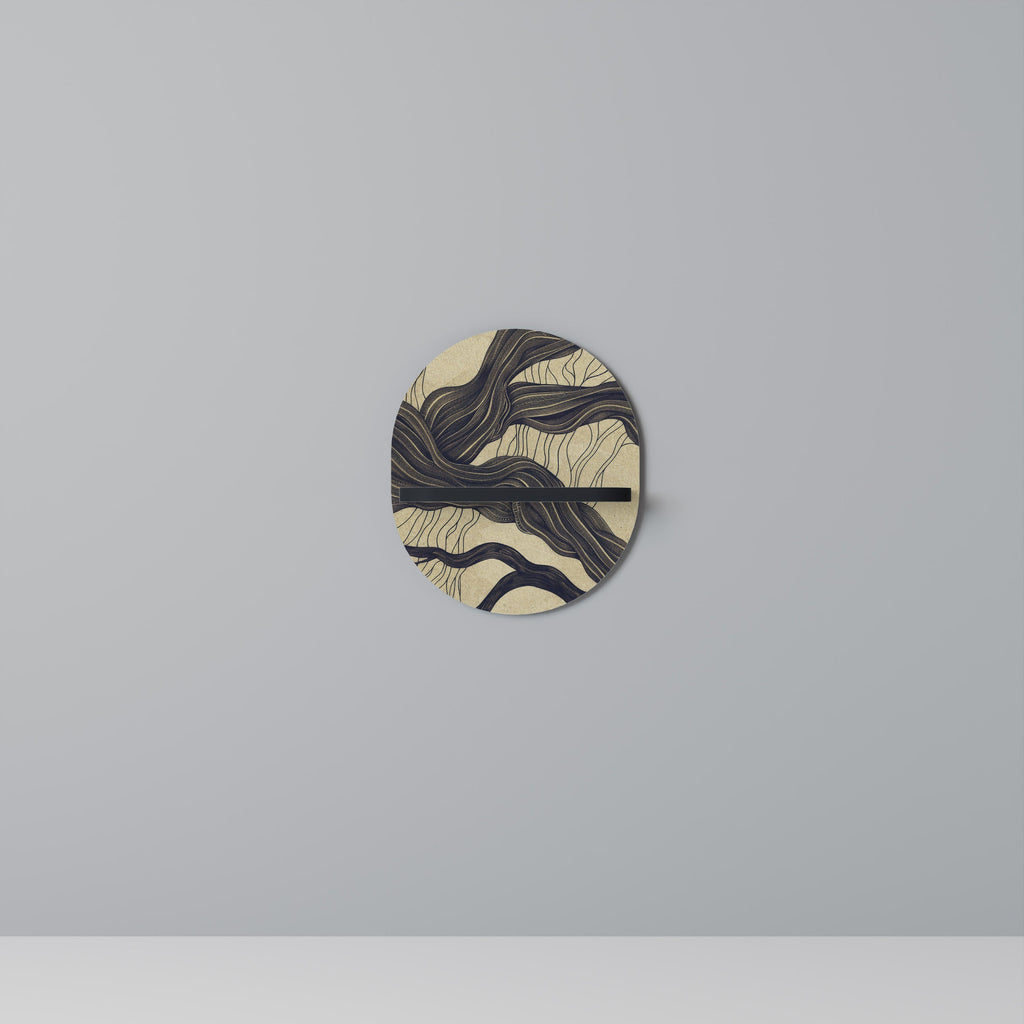 UNIFIED FRAGMENTS Prateleira Oval Decorativa em Acabamento Preto