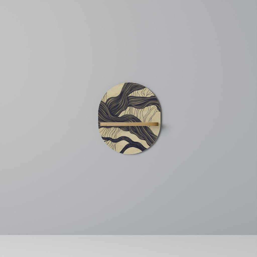 UNIFIED FRAGMENTS Prateleira Oval Decorativa em Efeito Carvalho