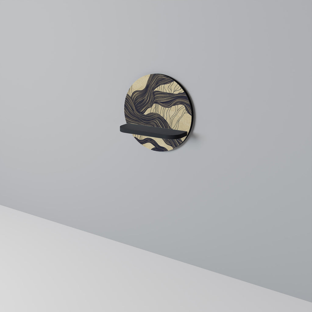UNIFIED FRAGMENTS Prateleira Redonda Decorativa em Acabamento Preto