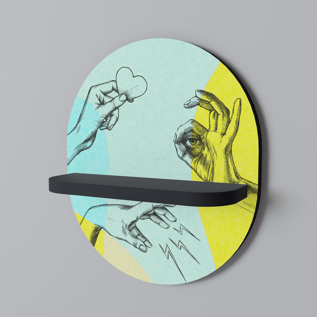 BODY LANGUAGE Prateleira Oval Decorativa em Acabamento Preto