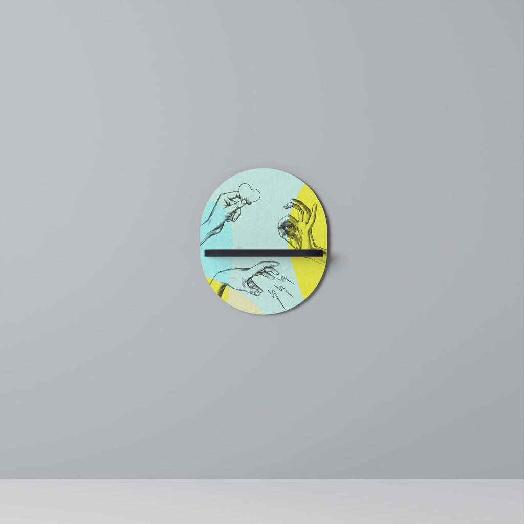 BODY LANGUAGE Prateleira Oval Decorativa em Acabamento Preto