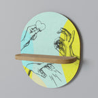 BODY LANGUAGE Prateleira Oval Decorativa em Efeito Carvalho