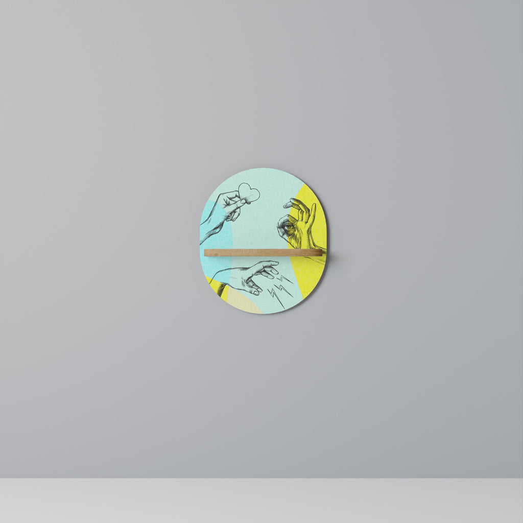 BODY LANGUAGE Prateleira Oval Decorativa em Efeito Carvalho