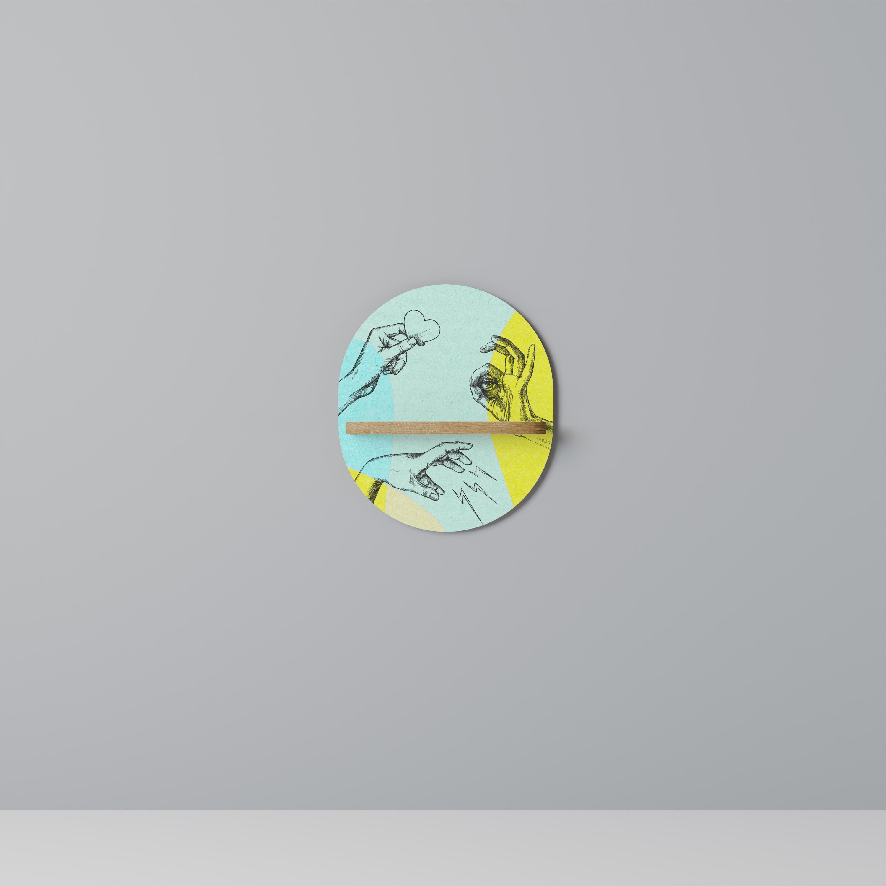 BODY LANGUAGE Prateleira Oval Decorativa em Efeito Carvalho