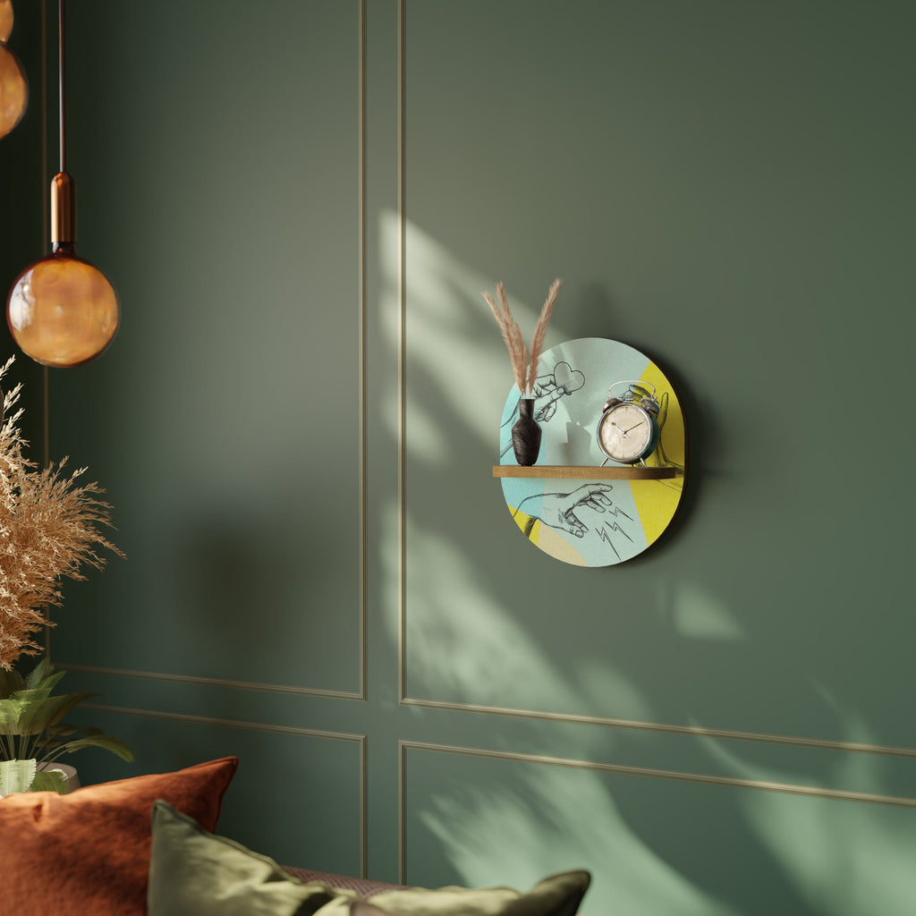 BODY LANGUAGE Prateleira Oval Decorativa em Efeito Carvalho