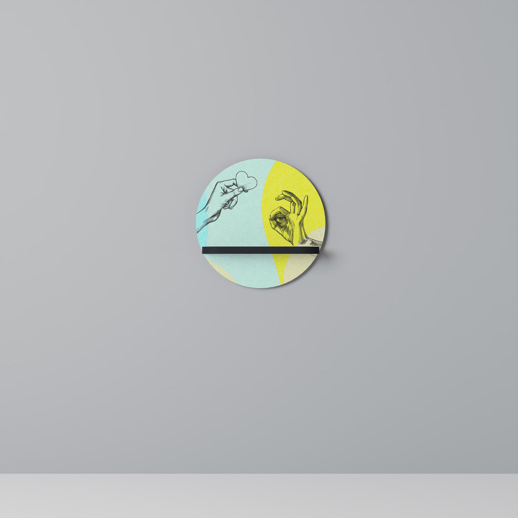 BODY LANGUAGE Prateleira Redonda Decorativa em Acabamento Preto