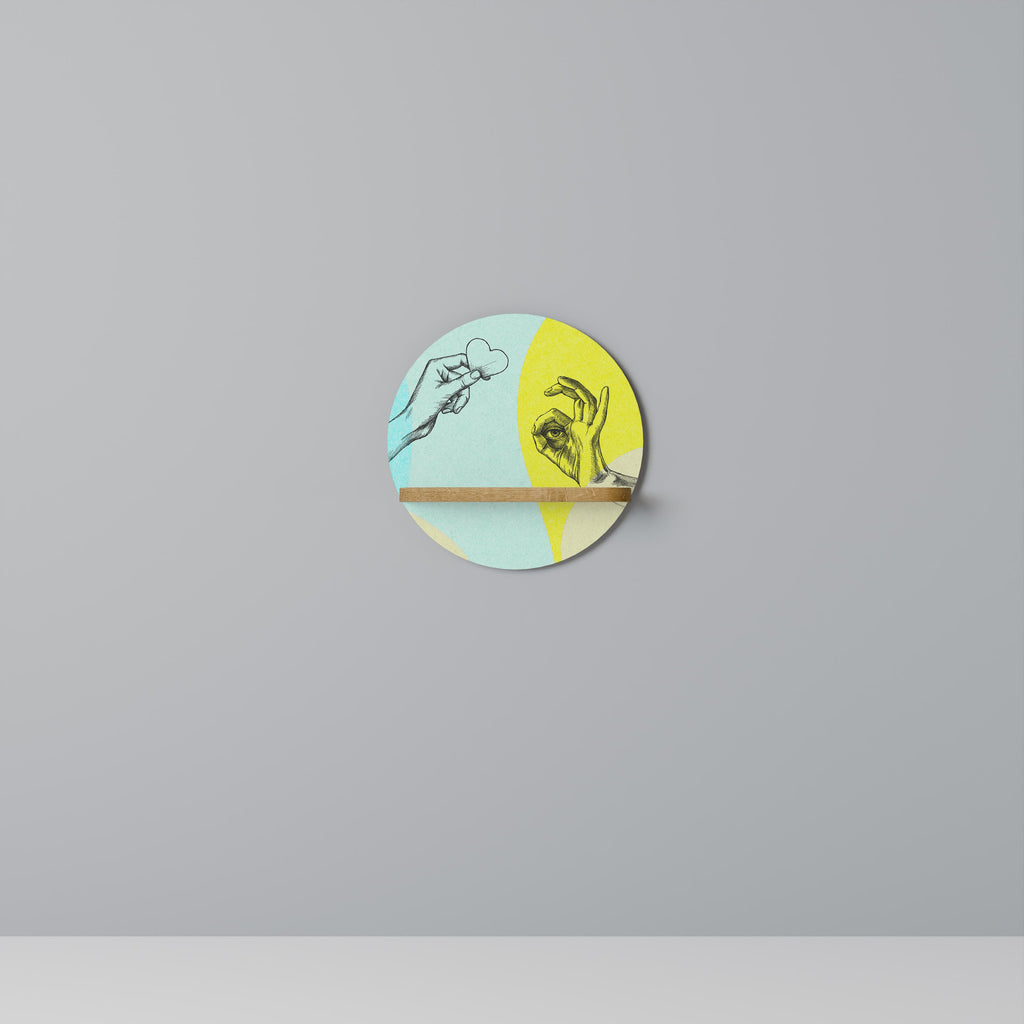 BODY LANGUAGE Prateleira Redonda Decorativa em Efeito Carvalho