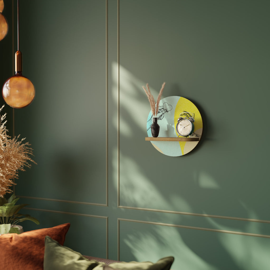 BODY LANGUAGE Prateleira Redonda Decorativa em Efeito Carvalho