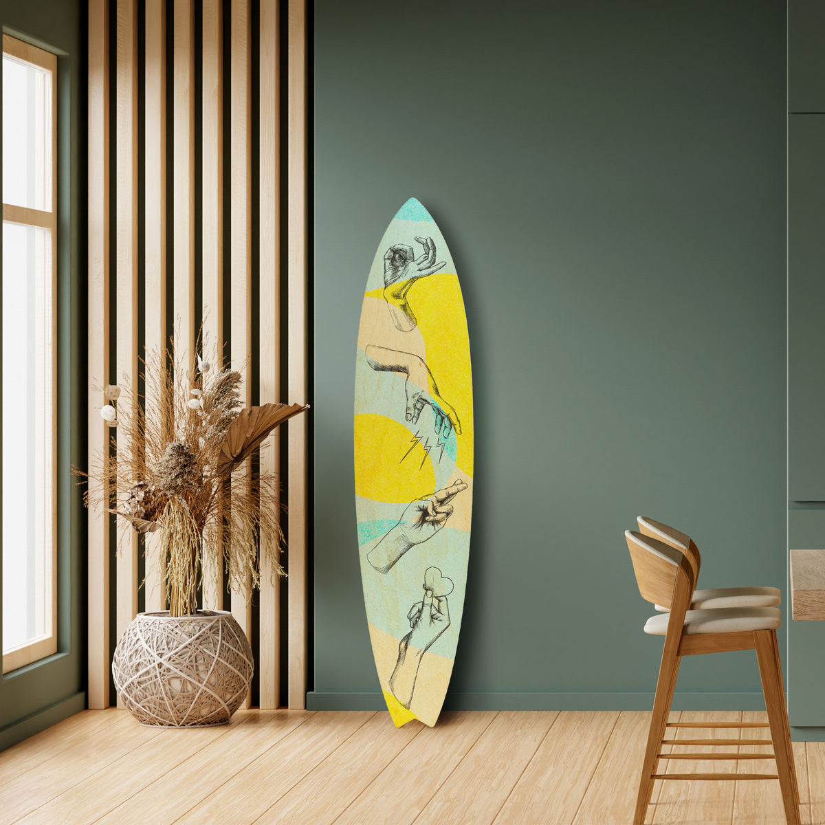 BODY LANGUAGE Painel Decorativo Prancha de Surf
