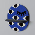 GEOMETRIC EYES Prateleira Oval Decorativa em Acabamento Preto