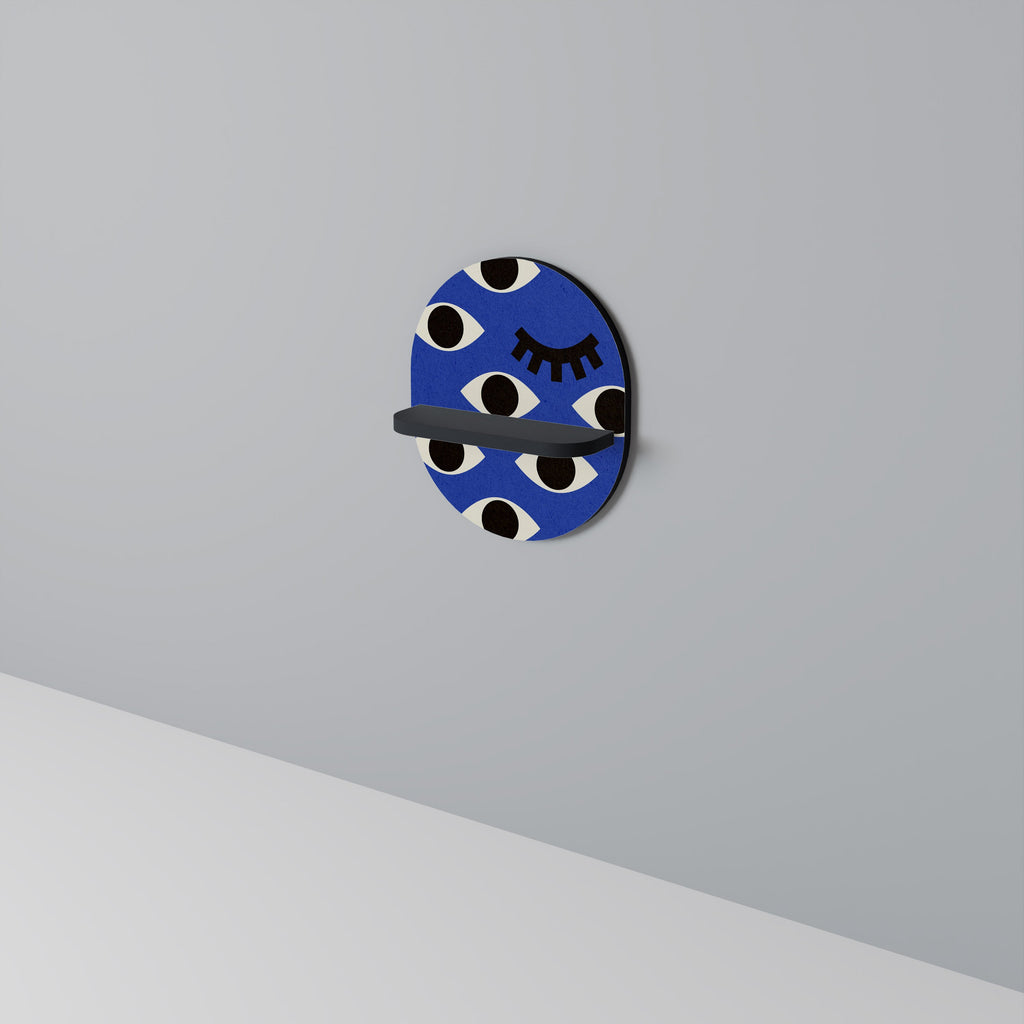 GEOMETRIC EYES Prateleira Oval Decorativa em Acabamento Preto