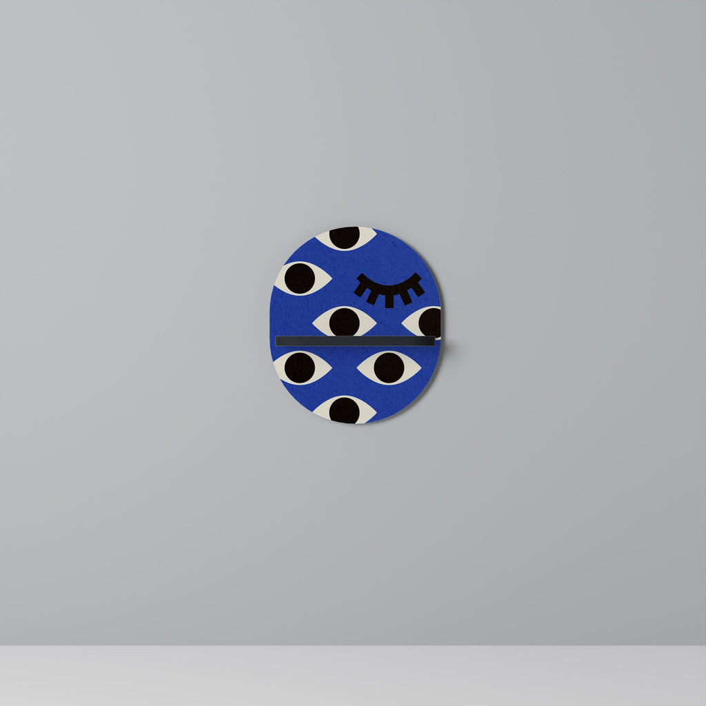GEOMETRIC EYES Prateleira Oval Decorativa em Acabamento Preto