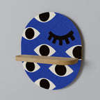 GEOMETRIC EYES Prateleira Oval Decorativa em Efeito Carvalho