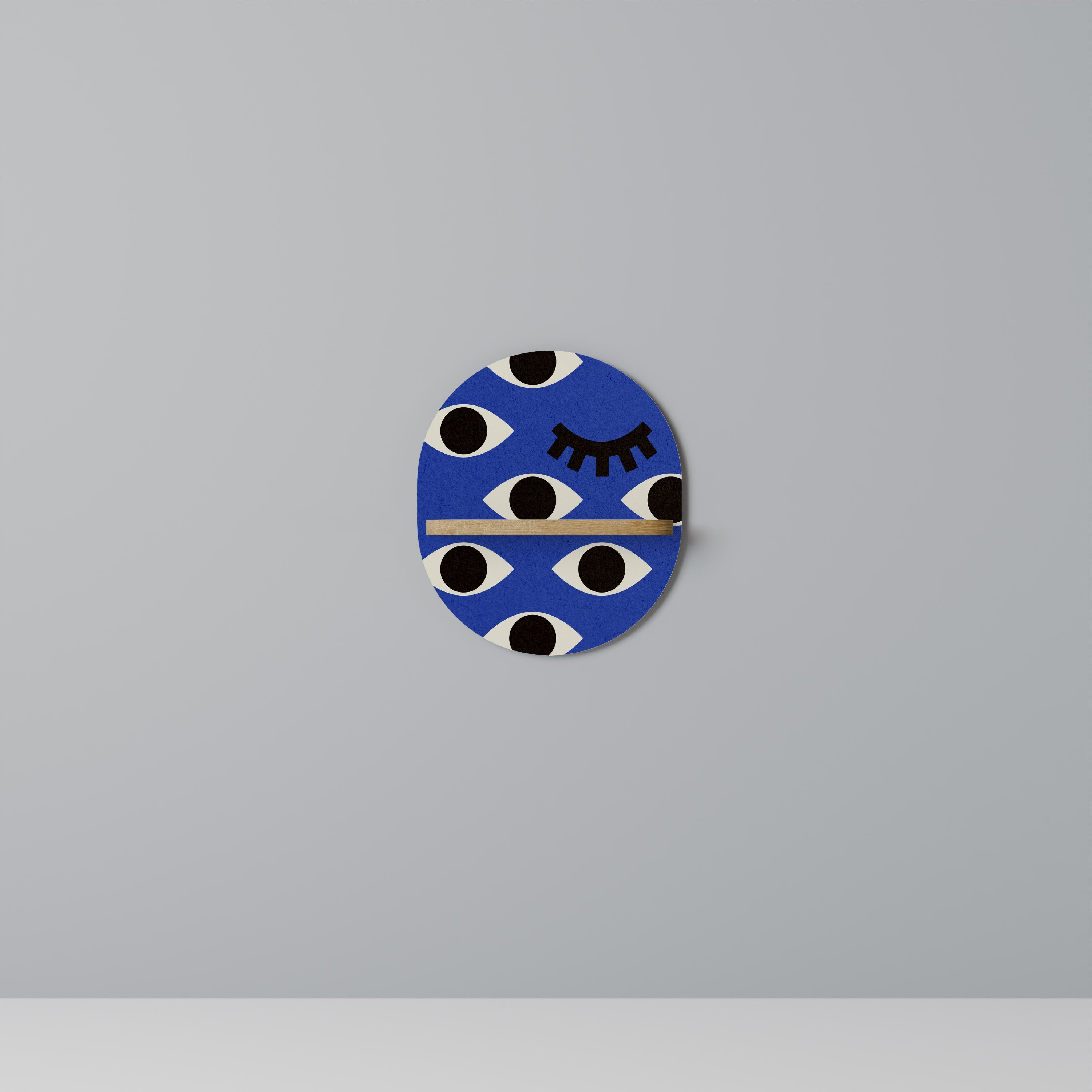 GEOMETRIC EYES Prateleira Oval Decorativa em Efeito Carvalho