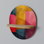 COLORFUL SOUNDS Prateleira Oval Decorativa em Efeito Carvalho