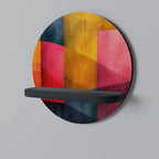 COLORFUL SOUNDS Round Art Shelf In Black Finish