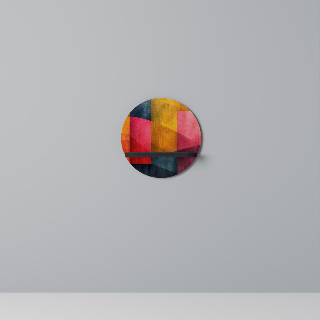 COLORFUL SOUNDS Round Art Shelf In Black Finish