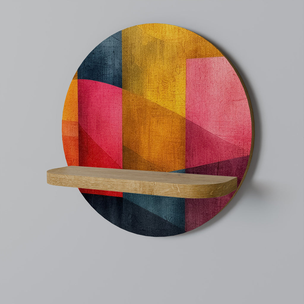 COLORFUL SOUNDS Prateleira Redonda Decorativa em Efeito Carvalho