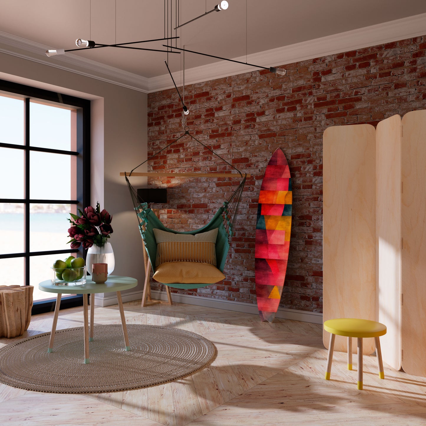 COLORFUL SOUNDS Painel Decorativo Prancha de Surf