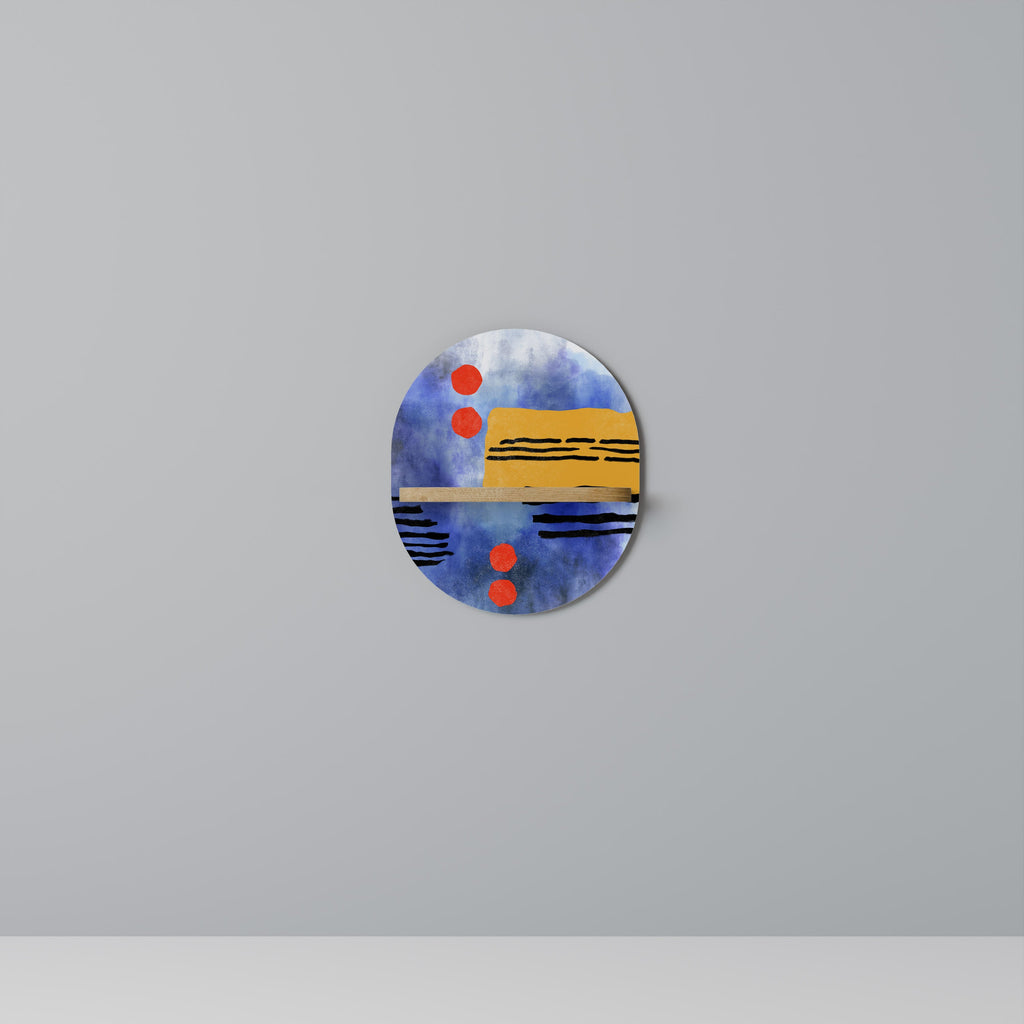 NIGHTFALL VIBRANCE Prateleira Oval Decorativa em Efeito Carvalho