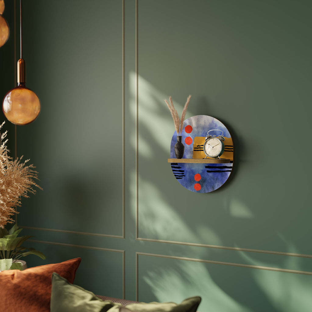 NIGHTFALL VIBRANCE Prateleira Oval Decorativa em Efeito Carvalho