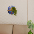 NIGHTFALL VIBRANCE Prateleira Oval Decorativa em Efeito Carvalho