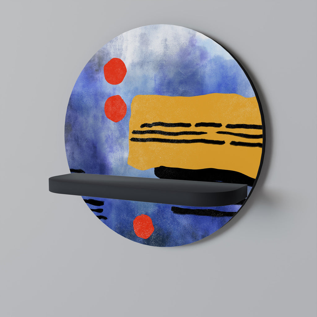 NIGHTFALL VIBRANCE Prateleira Redonda Decorativa em Acabamento Preto