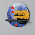 NIGHTFALL VIBRANCE Prateleira Redonda Decorativa em Acabamento Preto