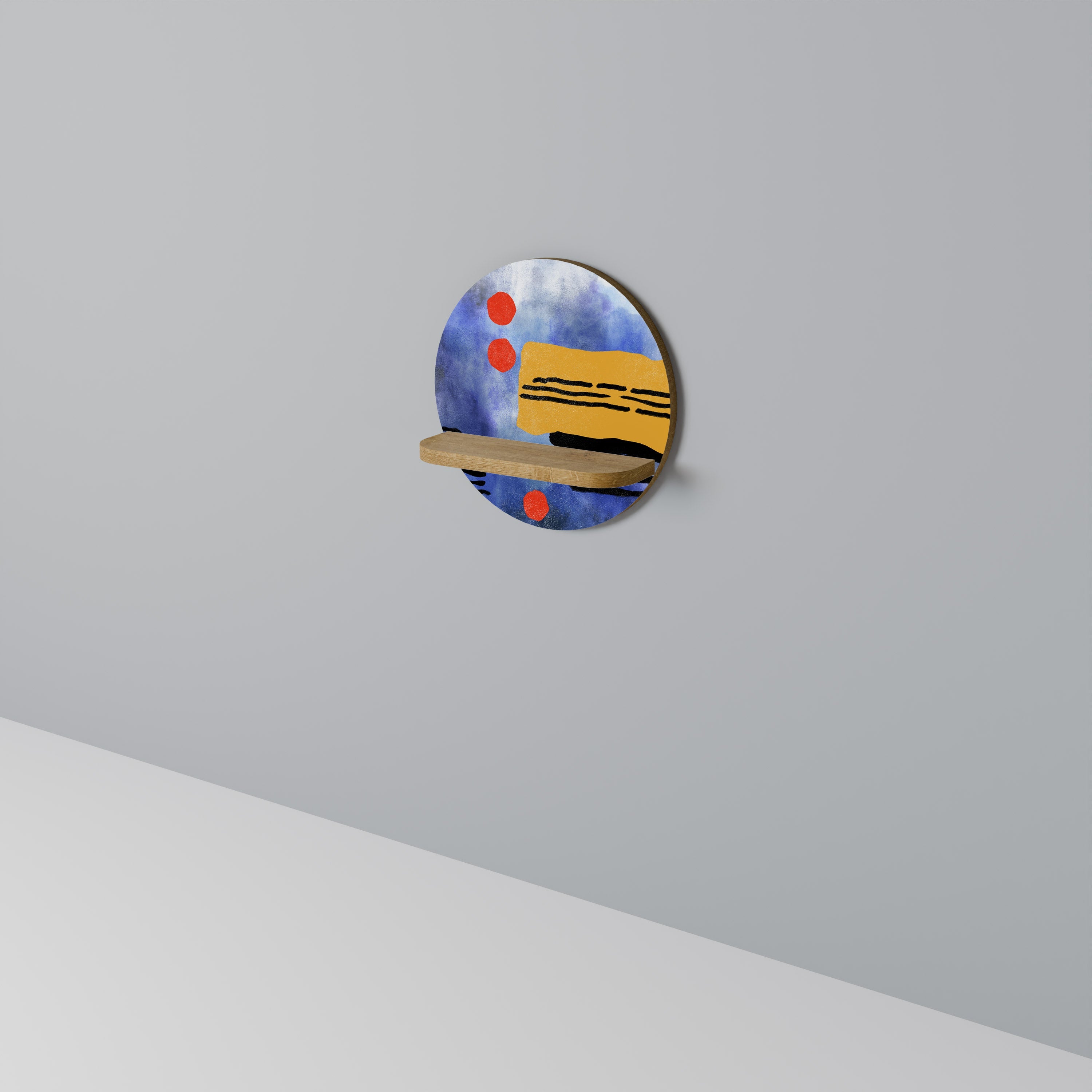 NIGHTFALL VIBRANCE Prateleira Redonda Decorativa em Efeito Carvalho