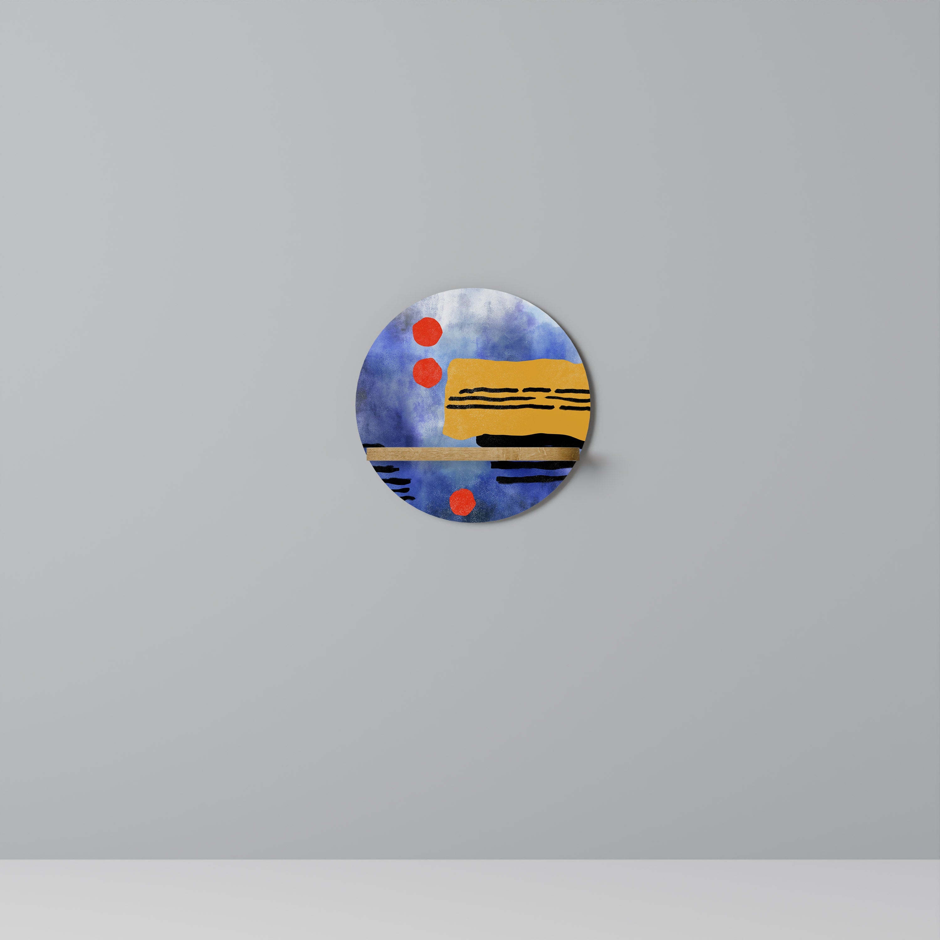 NIGHTFALL VIBRANCE Prateleira Redonda Decorativa em Efeito Carvalho