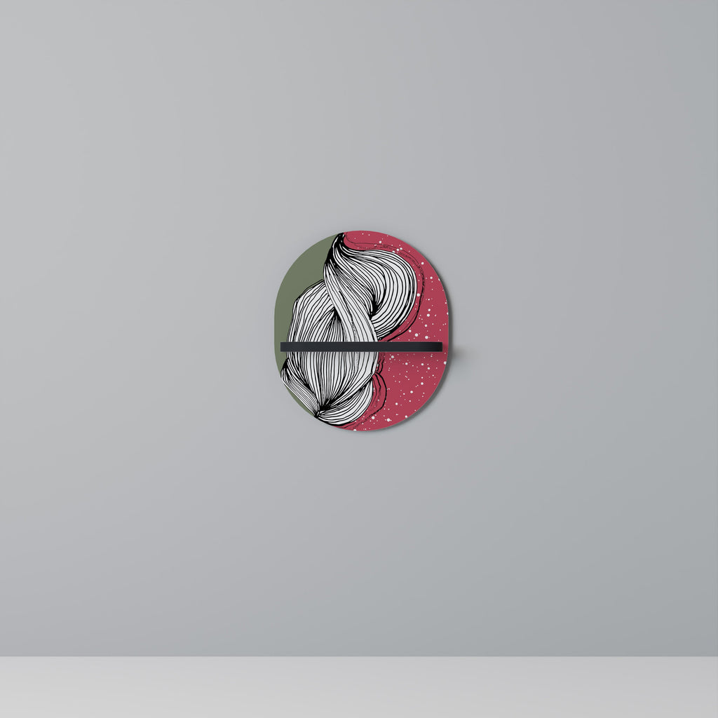 BE TOGETHER Prateleira Oval Decorativa em Acabamento Preto