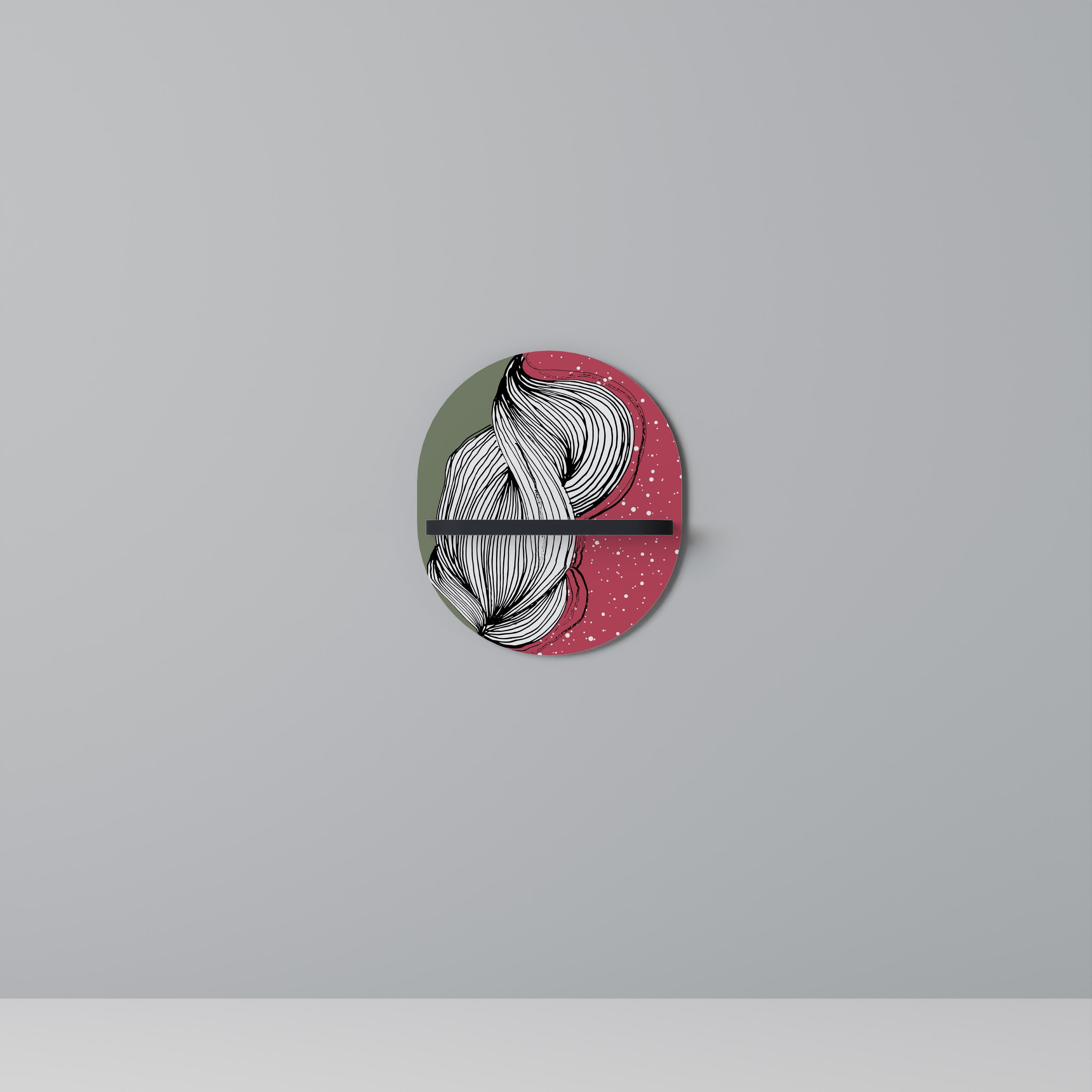 BE TOGETHER Prateleira Oval Decorativa em Acabamento Preto