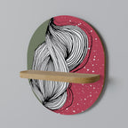 BE TOGETHER Prateleira Oval Decorativa em Efeito Carvalho