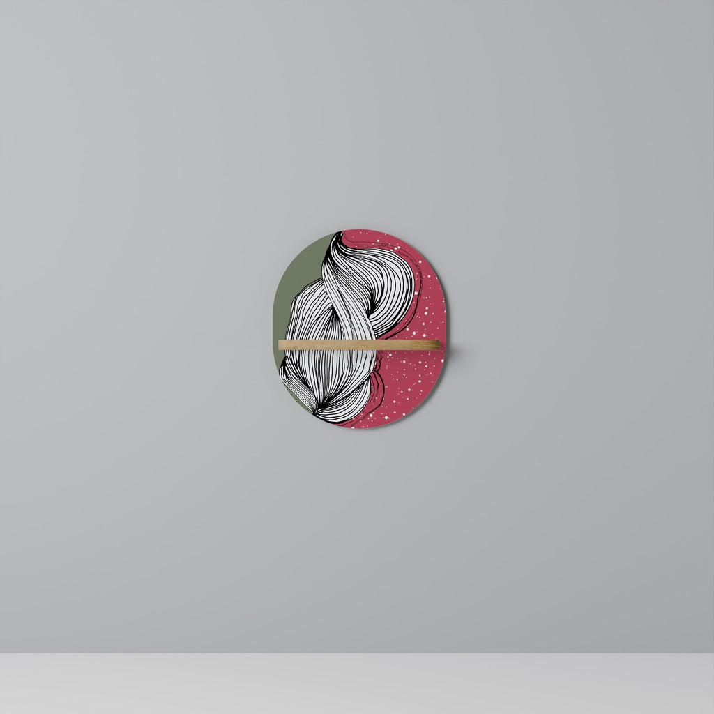 BE TOGETHER Prateleira Oval Decorativa em Efeito Carvalho