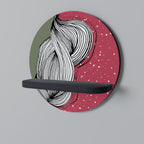 BE TOGETHER Prateleira Redonda Decorativa em Acabamento Preto